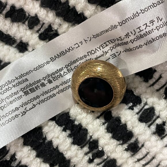 ZARA (NWT) Oversize Double Breast Long Sleeve Cardigan Sweater Jacket, BLK/WHT-M - Picture 12 of 12